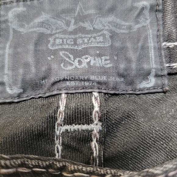 Big Star Sophie TAG 31L Grey / Black Denim Jeans Boot Cut - Picture 6 of 7